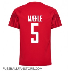 Dänemark Joakim Maehle #5 Replik Heimtrikot WM 2022 Kurzarm